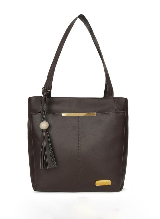 Nexeura Women's Faux Leather Shoulder Handbags Hobo Bag Big Ladies Purse Multiple Compartments Tote Bag for Office and College with Long Strap-(36x13x27cm) (BROWN) - Image 1
